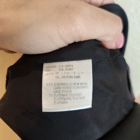 Escada Black 100% Wool Blazer Career Work Jacket Size 12 - Picture 7 of 7